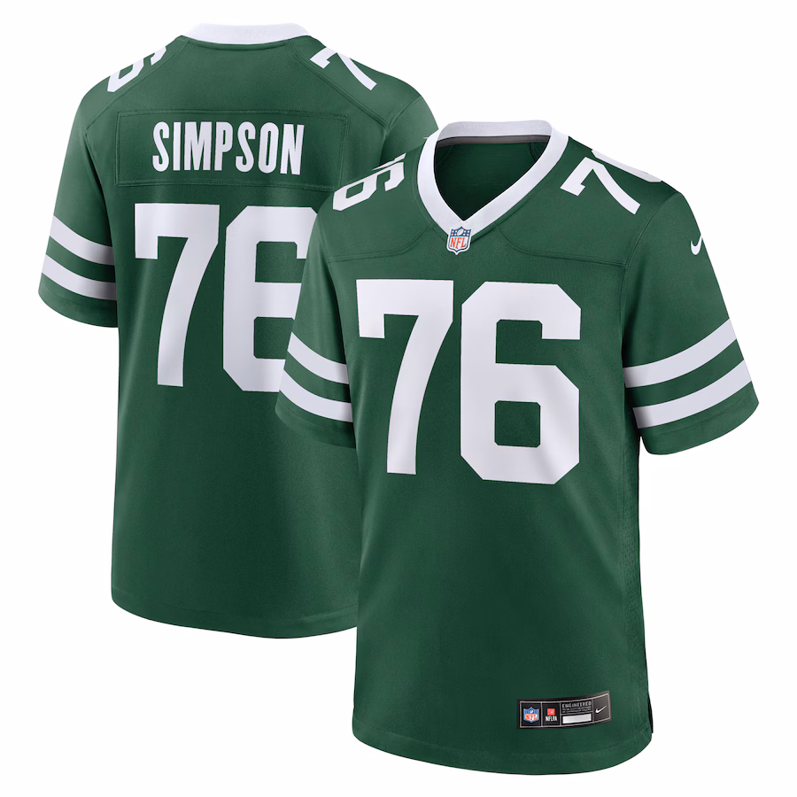 Men's New York Jets John Simpson Nike Legacy Green Game Jersey - Jersey