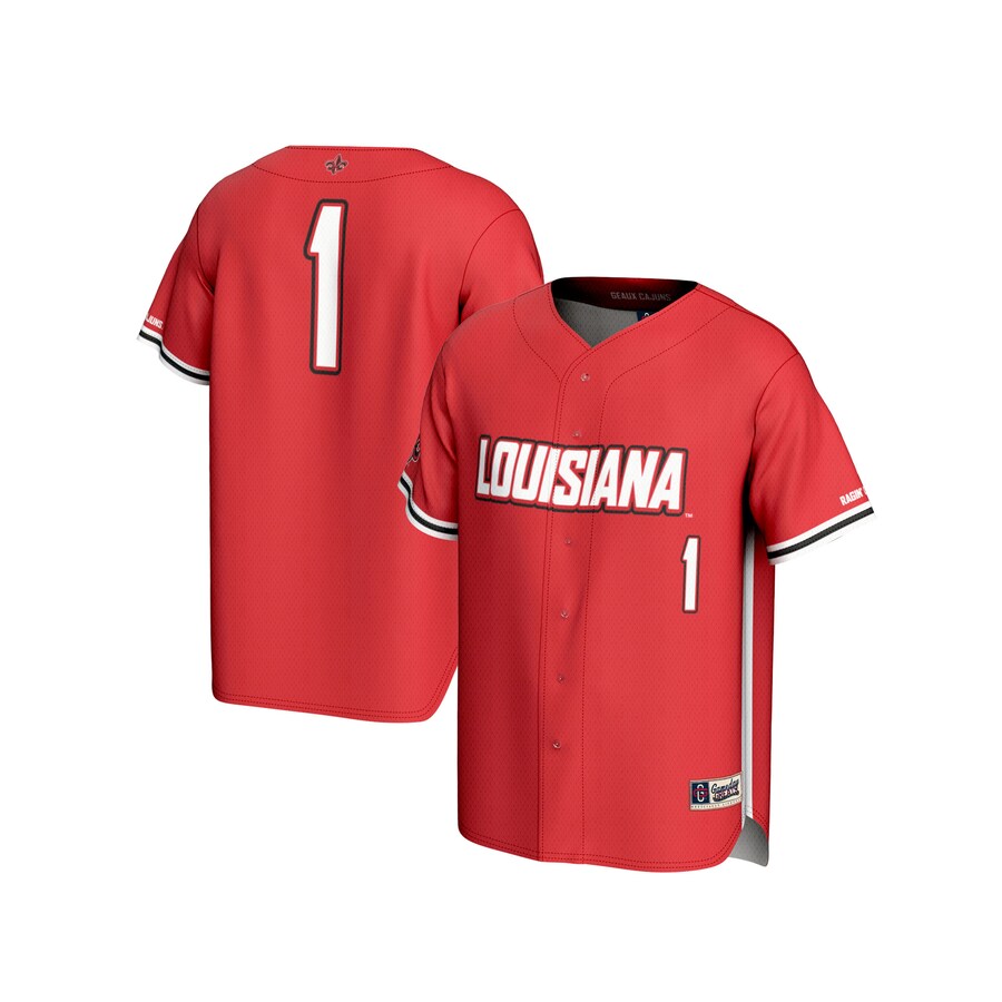 Unisex GameDay Greats  Cardinal #1 Louisiana Ragin' Cajuns Lightweight Baseball Fashion Jersey - Jersey