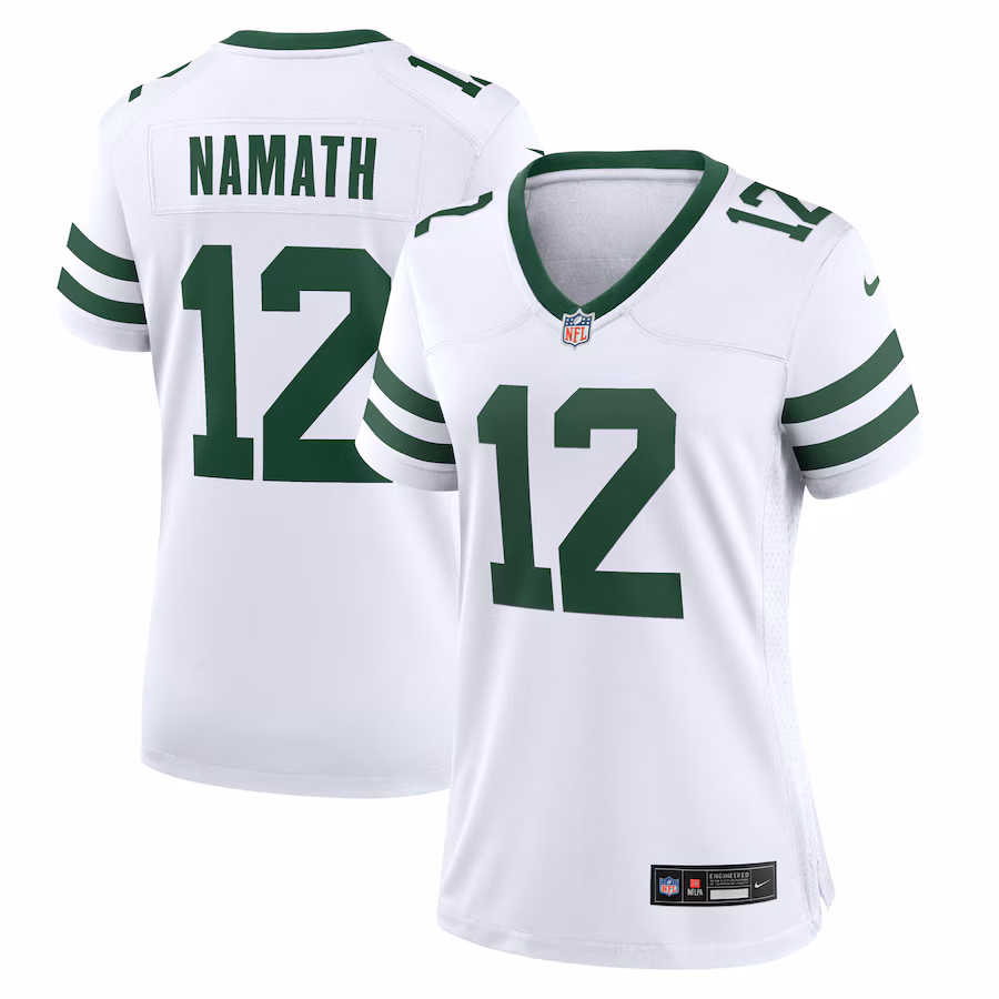 Women's New York Jets Joe Namath Nike White Legacy Retired Player Game Jersey - Jersey