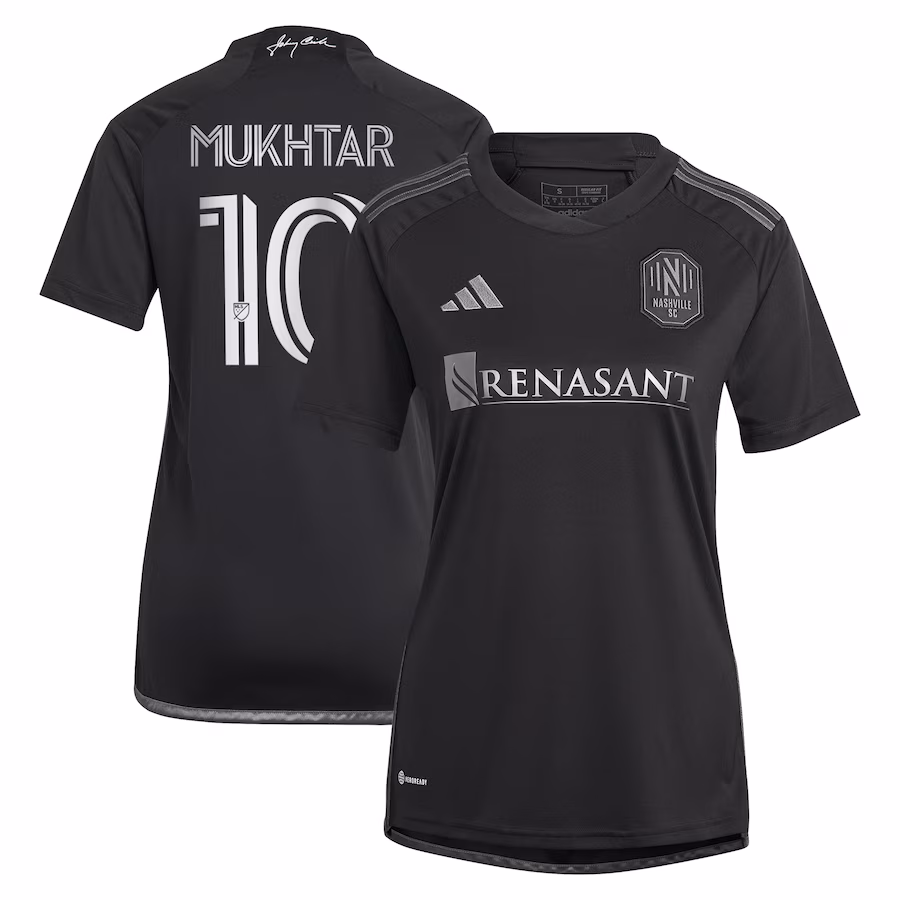 Women's Nashville SC Hany Mukhtar adidas Black 2023 Man In Black Kit Replica Player Jersey - Jersey
