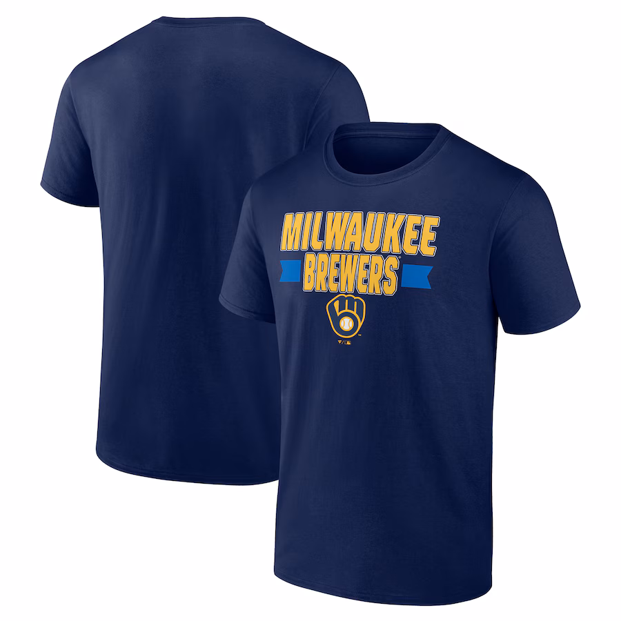 Men's Milwaukee Brewers Fanatics Navy Close Victory T-Shirt - Jersey