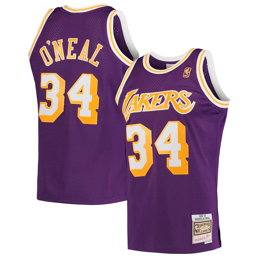 Men's Los Angeles Lakers Shaquille O'Neal Mitchell & Ness Purple Hardwood Classics Swingman Jersey - Jersey