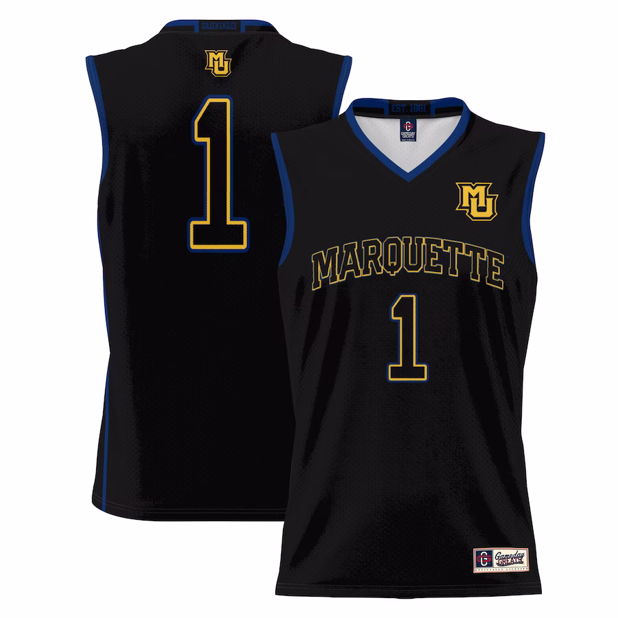 #1  Marquette Golden Eagles GameDay Greats  Lightweight Basketball Jersey - Black - Jersey