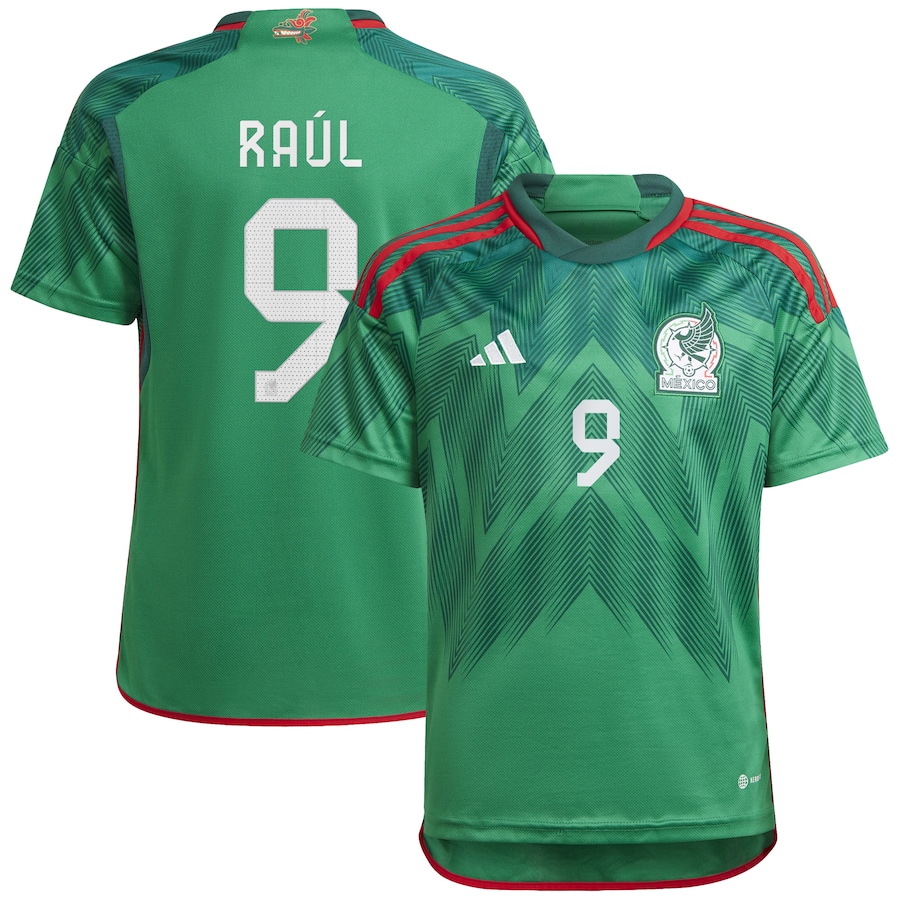 Youth Mexico National Team Raul Jimenez adidas Green 2022/23 Home Replica Player Jersey - Jersey