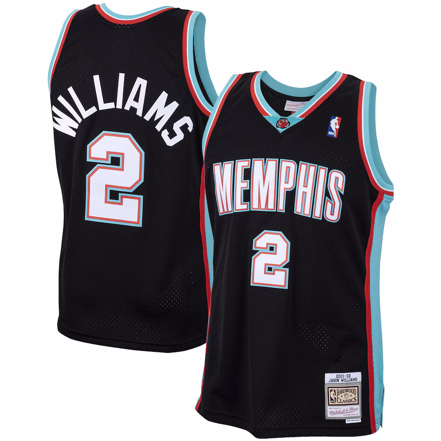 Men's Memphis Grizzlies Jason Williams Mitchell & Ness Black 2001/02 Hardwood Classics Swingman Jersey - Jersey