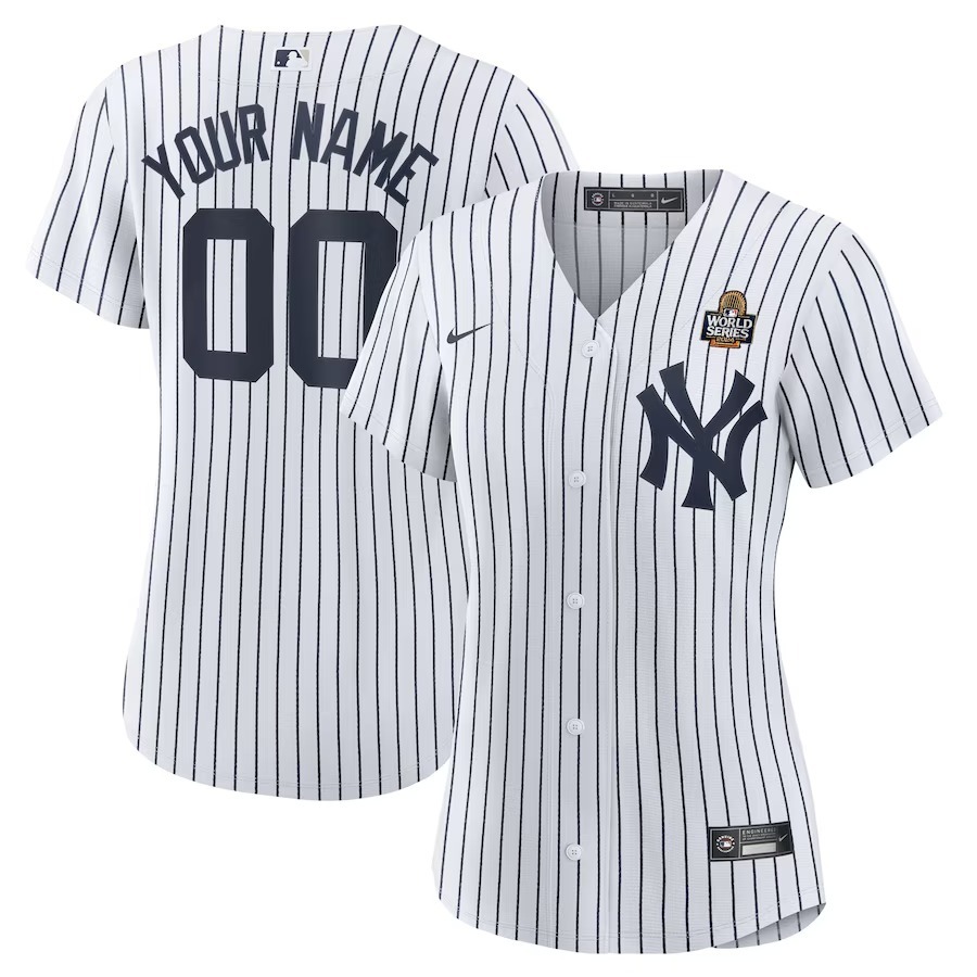 Women's New York Yankees Nike White 2024 World Series Home Replica Custom Jersey - Jersey