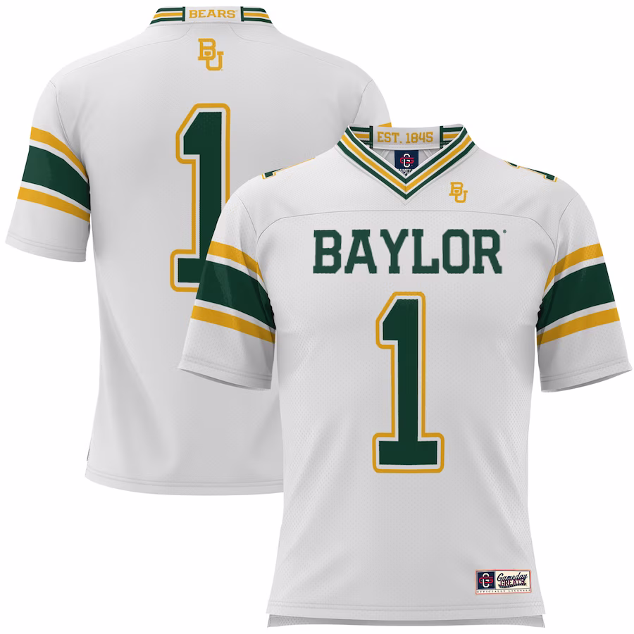 #1 Baylor Bears GameDay Greats Youth Football Jersey - White - Jersey