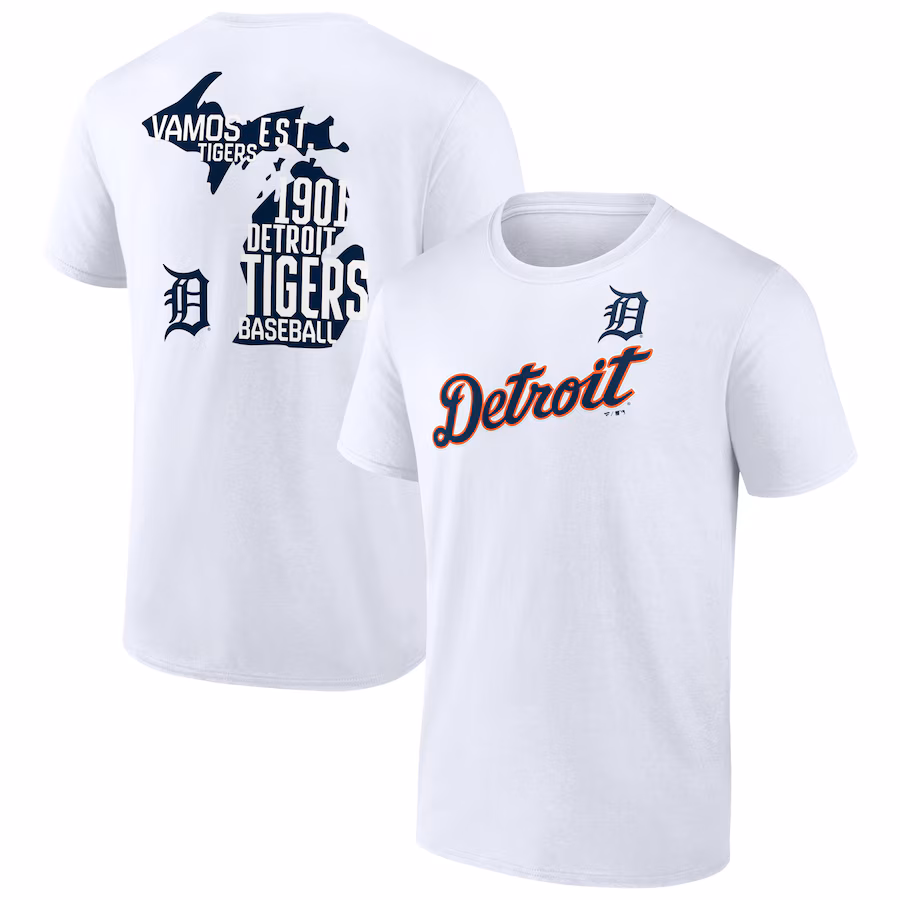Men's Detroit Tigers White Team Hot Shot T-Shirt - Jersey