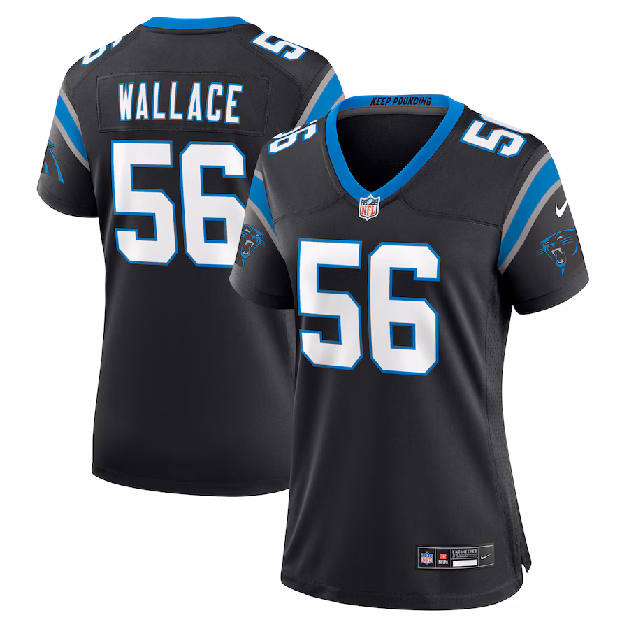 Women's Carolina Panthers Trevin Wallace Nike Black Game Jersey - Jersey