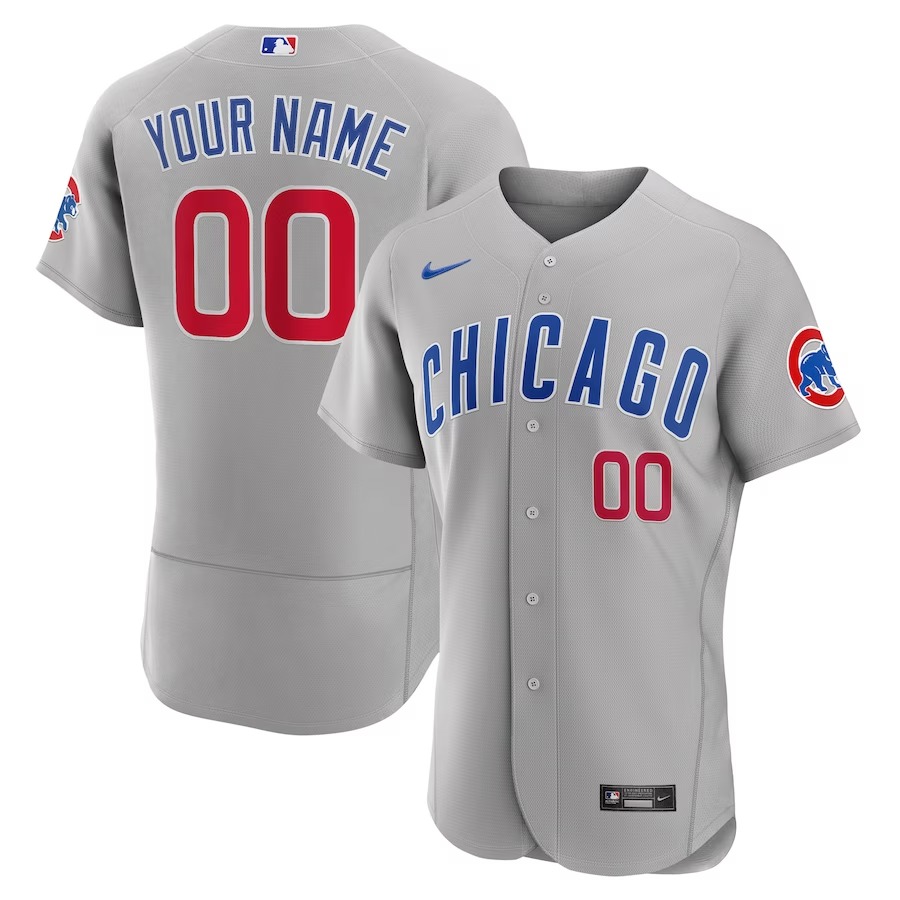 Men's Chicago Cubs Nike Gray Road Authentic Custom Jersey - Jersey