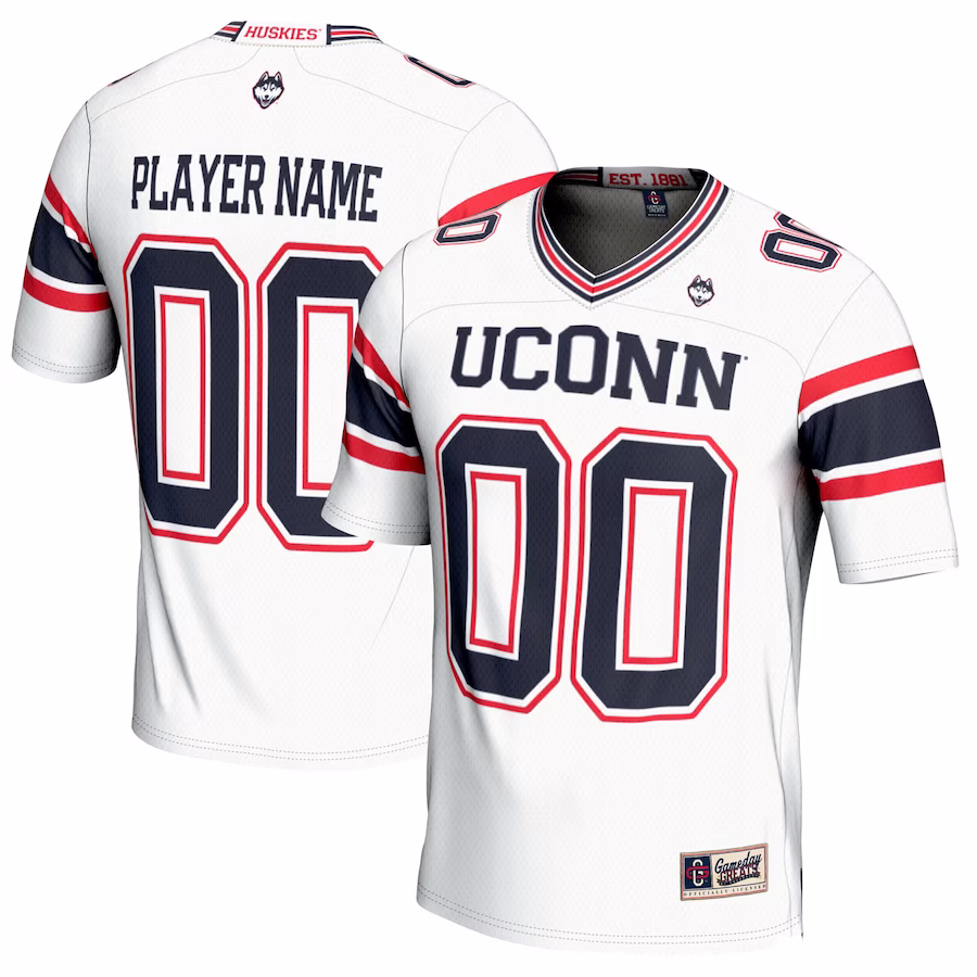 UConn Huskies GameDay Greats NIL Pick-A-Player Football Jersey - White - Jersey