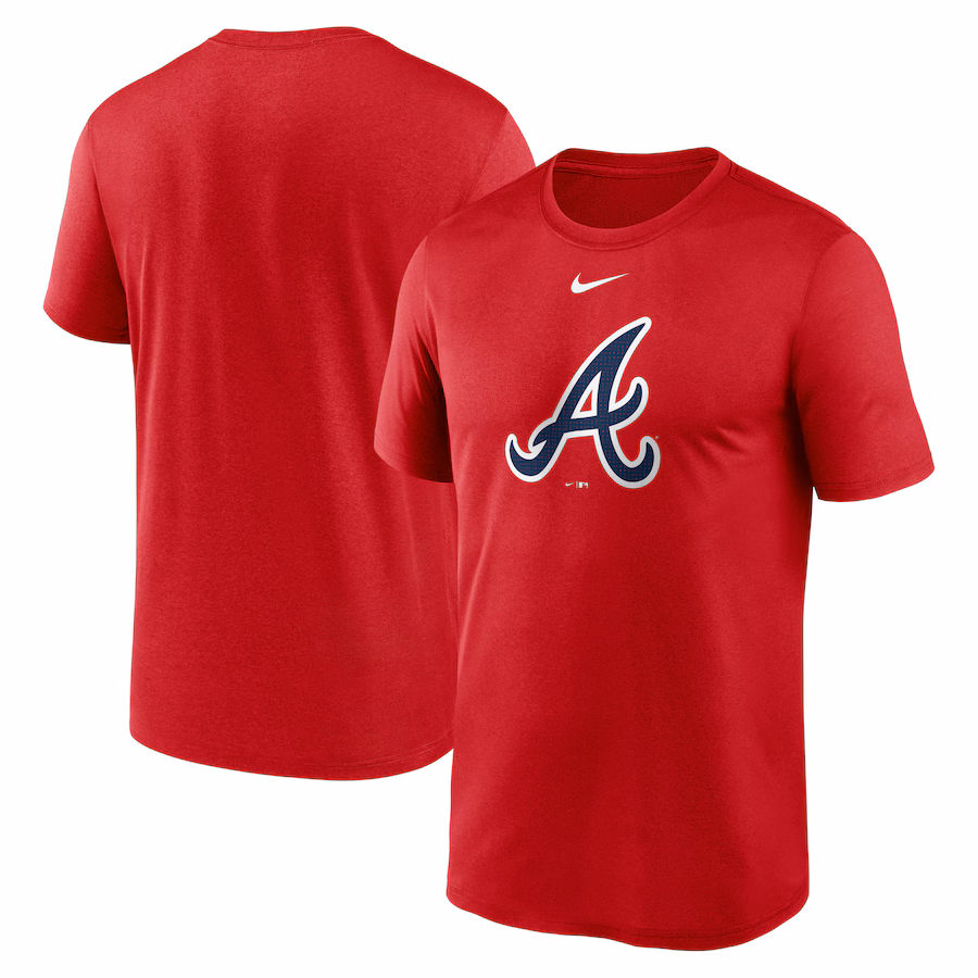 Men's Atlanta Braves Nike Red Legend Fuse Large Logo Performance T-Shirt - Jersey