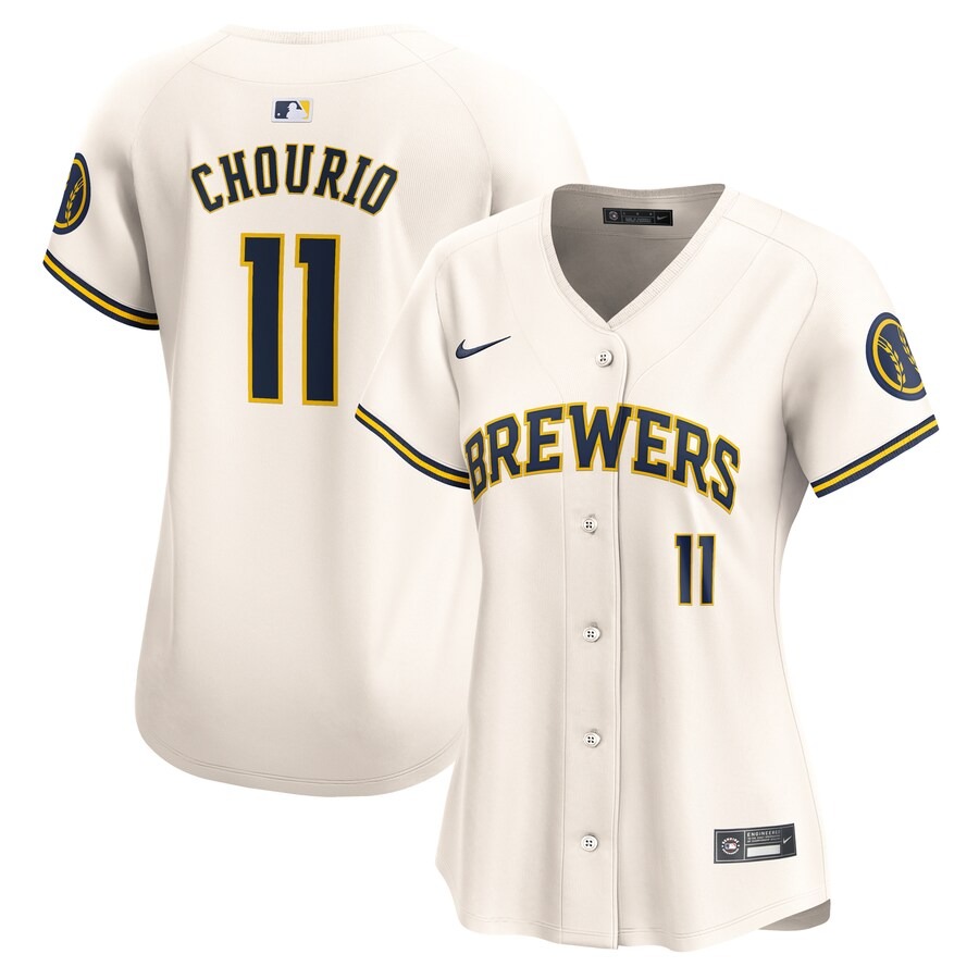 Women's Milwaukee Brewers Jackson Chourio Nike Cream Home Limited Player Jersey - Jersey