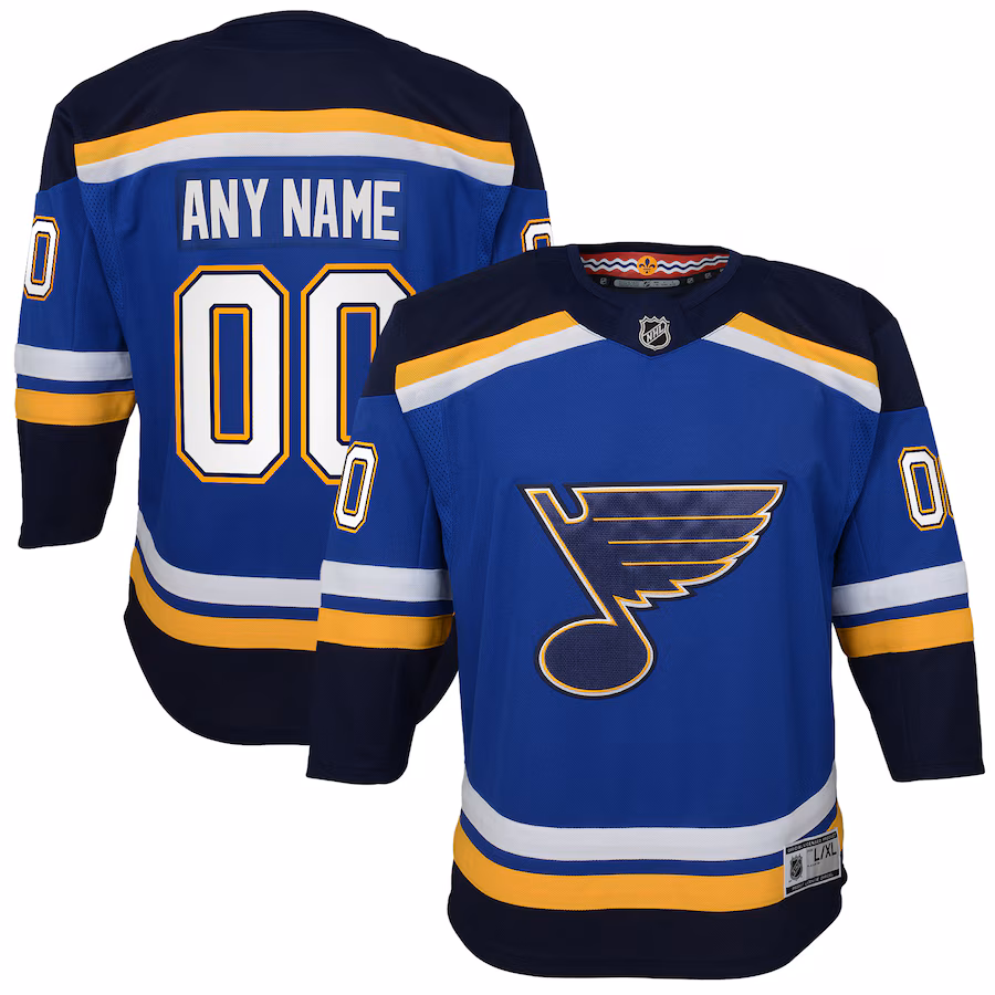 Youth St. Louis Blues Blue Home Premier Custom Jersey - Jersey