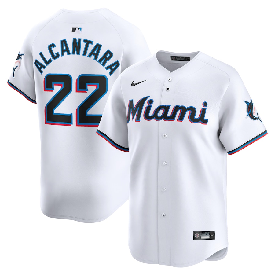 Youth Miami Marlins Sandy Alcantara Nike White Home Limited Jersey - Jersey