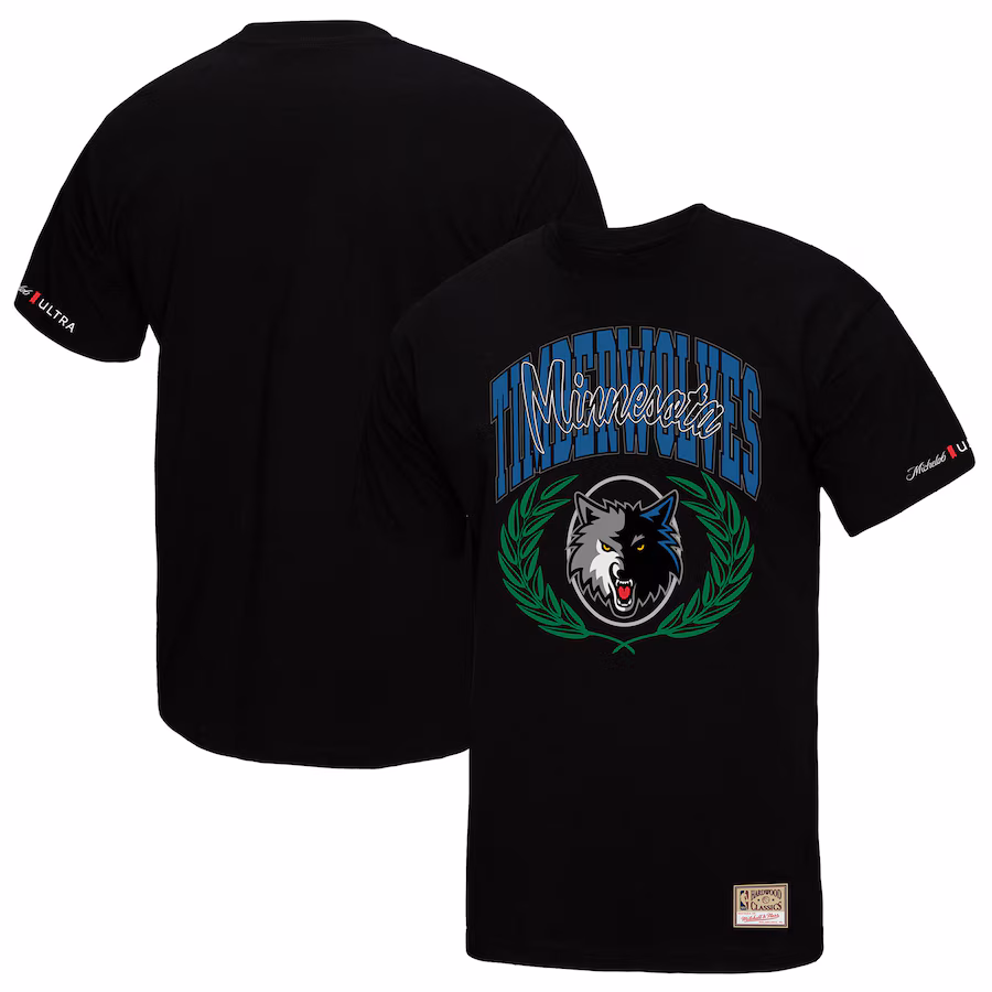Men's Minnesota Timberwolves Mitchell & Ness Black NBA x Michelob Ultra Rewind II T-Shirt - Jersey