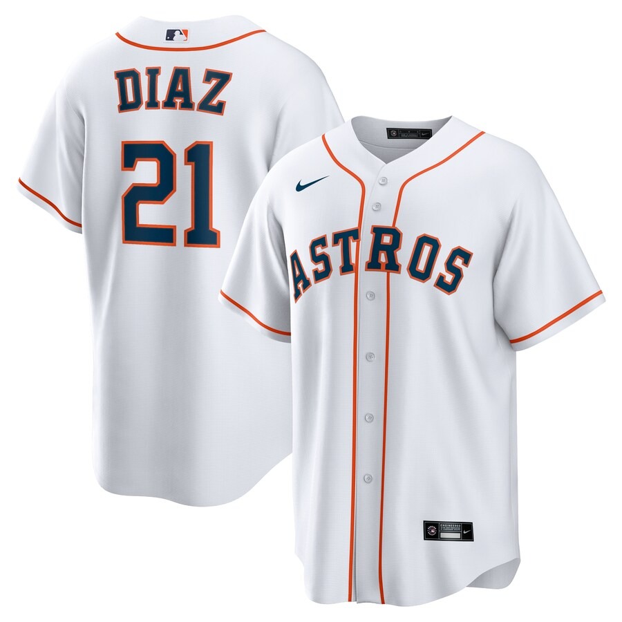 Men's Houston Astros Yainer Diaz Nike White Home Replica Jersey - Jersey