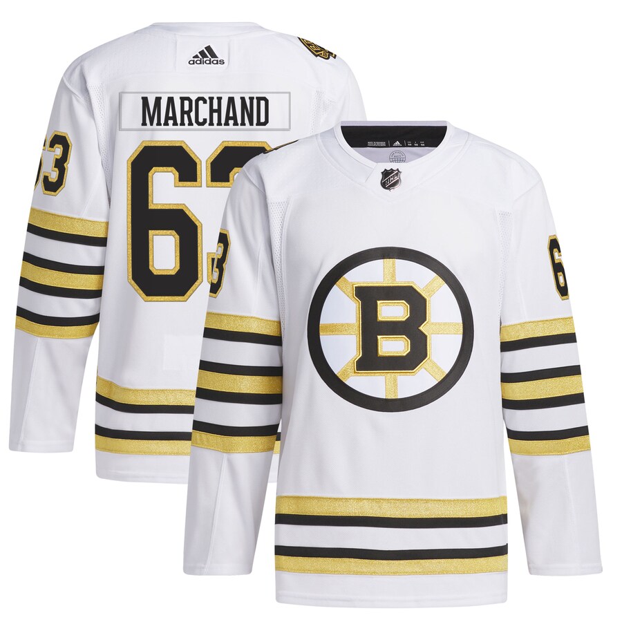 Men's Boston Bruins Brad Marchand adidas White  Primegreen Authentic Pro Player Jersey - Jersey