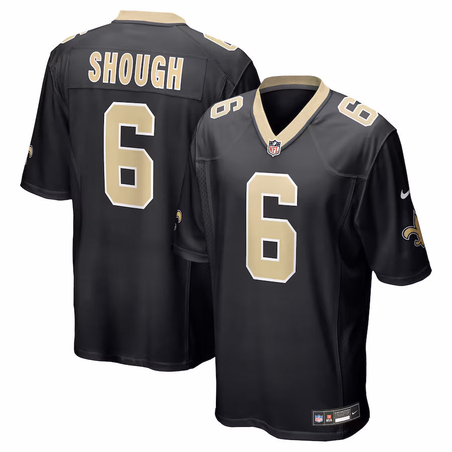 Men's New Orleans Saints Tyler Shough Nike Black Game Jersey - Jersey