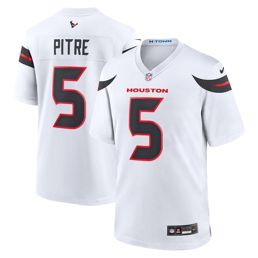 Men's Houston Texans Jalen Pitre Nike White Game Jersey - Jersey