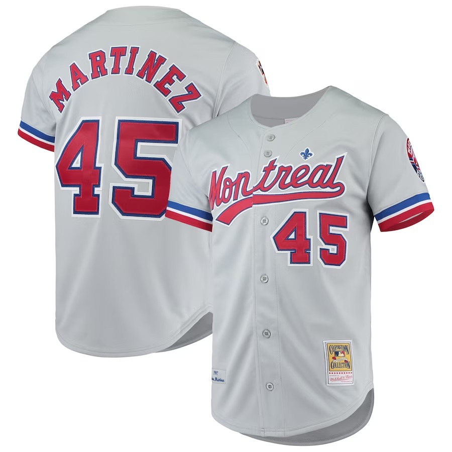 Men's Montreal Expos Pedro Martinez Mitchell & Ness Gray Cooperstown Collection Authentic Jersey - Jersey