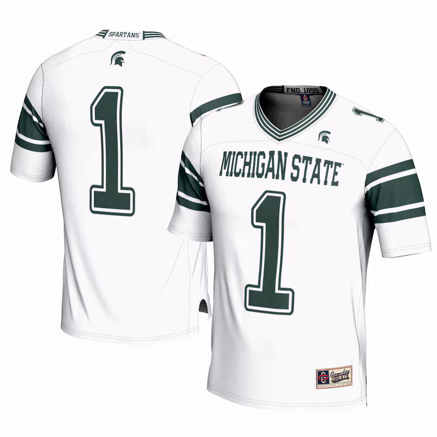Men's GameDay Greats #1 White Michigan State Spartans Football Jersey - Jersey
