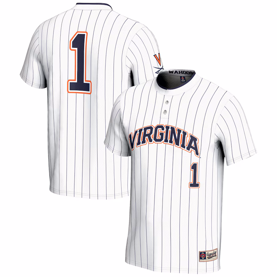 Unisex GameDay Greats #1 White Virginia Cavaliers Lightweight Softball Jersey - Jersey