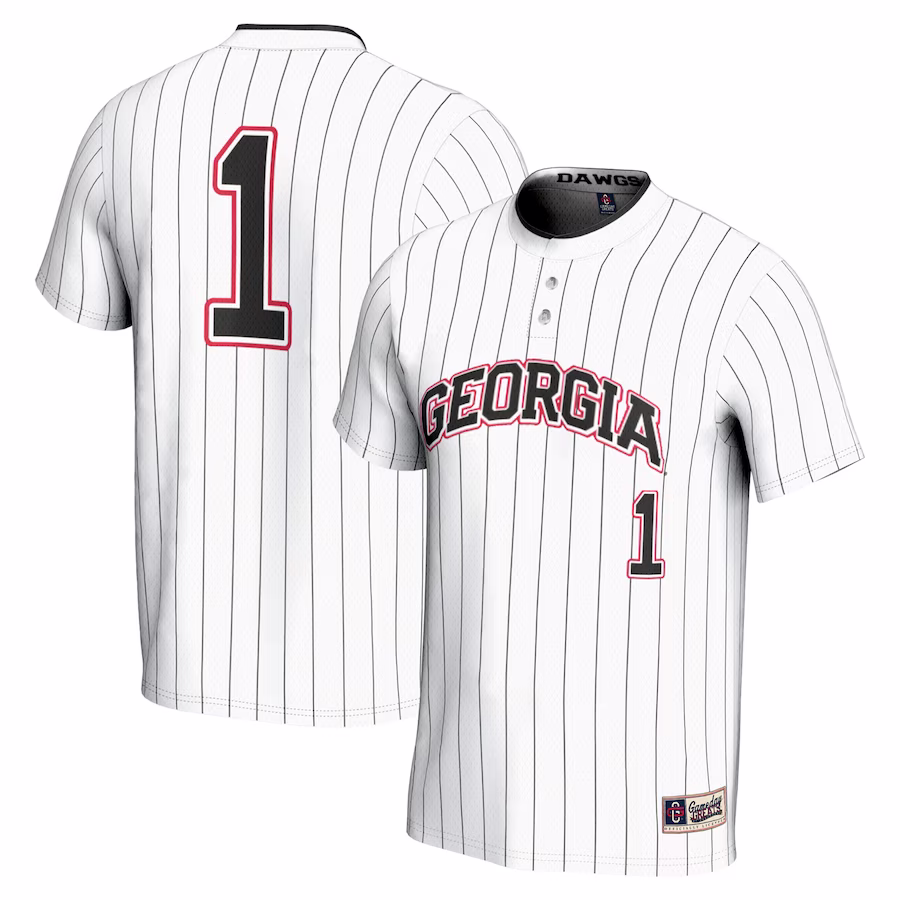 #1 Georgia Bulldogs GameDay Greats Unisex Lightweight Softball Jersey - White - Jersey
