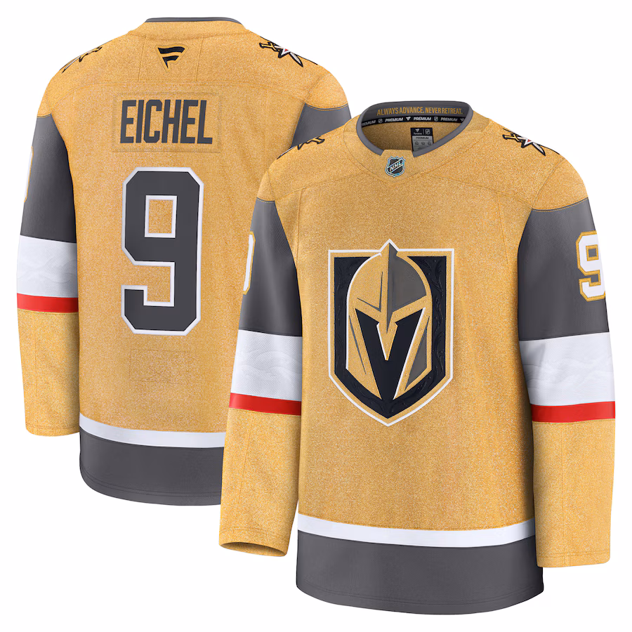 Men's Vegas Golden Knights Jack Eichel Fanatics Gold Home Premium Jersey - Jersey