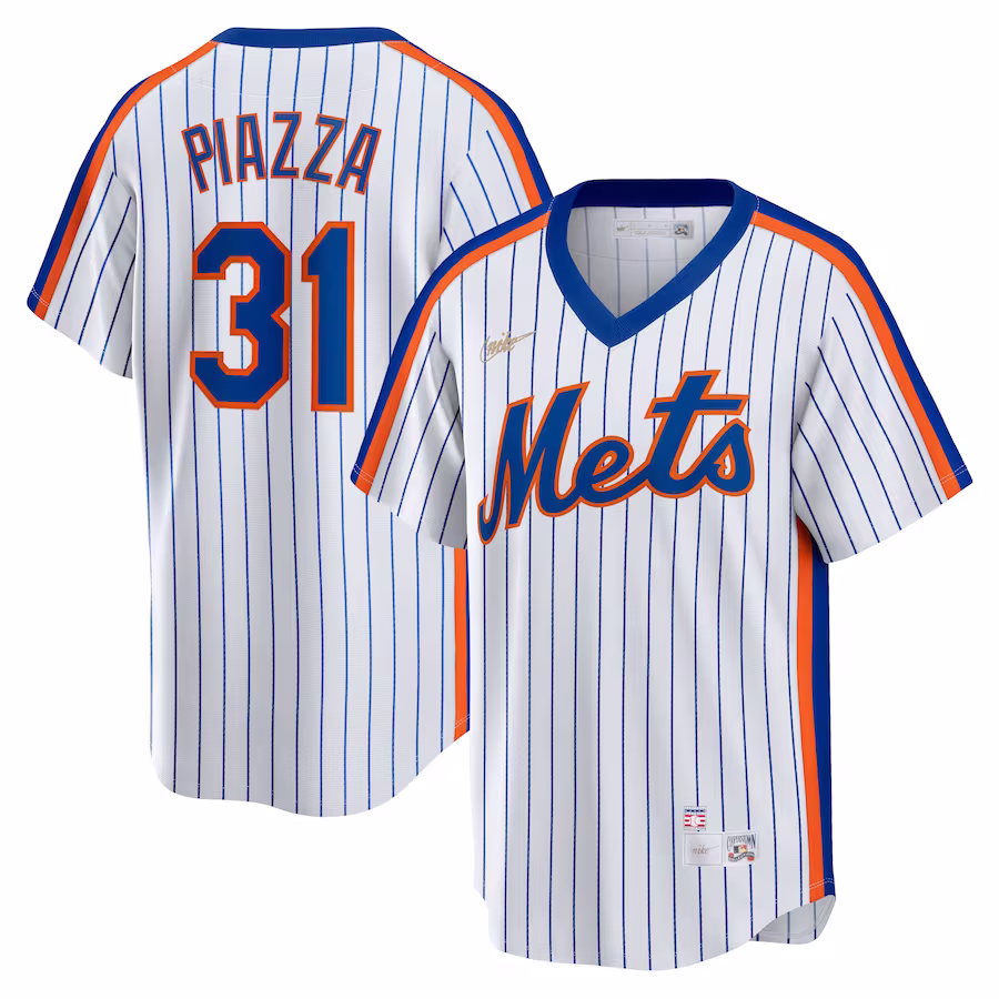 Men's New York Mets Mike Piazza Nike White Home Cooperstown Collection Player Jersey - Jersey