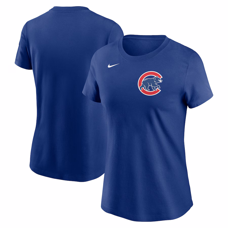 Women's Chicago Cubs Nike Royal Fuse Wordmark T-Shirt - Jersey