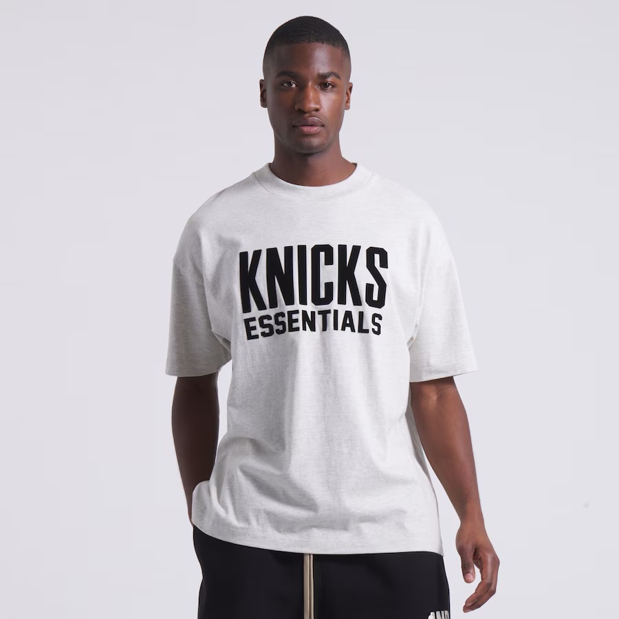 Unisex New York Knicks Fear of God Heather Gray NBA x ESSENTIALS T-Shirt - Jersey