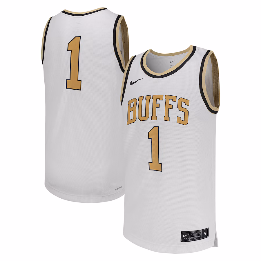 Men's Nike #1 White Colorado Buffaloes Replica Basketball Jersey - Jersey