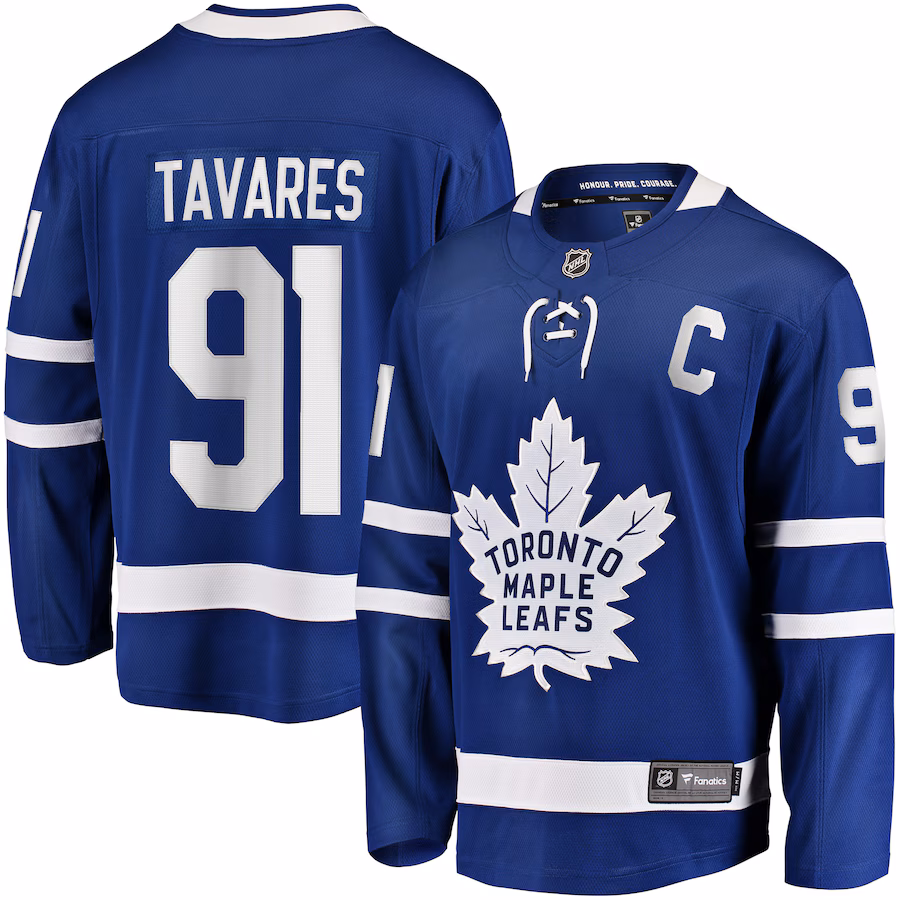 Men's Toronto Maple Leafs John Tavares Fanatics Blue Home Captain Premier Breakaway Player Jersey - Jersey