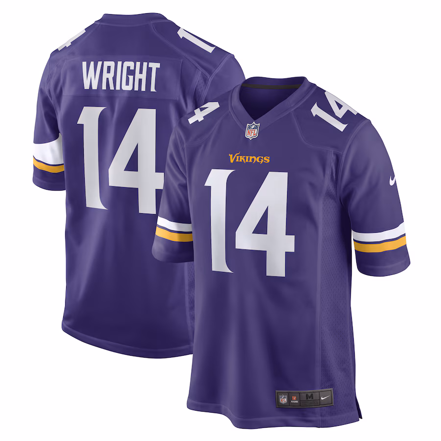 Men's Minnesota Vikings Ryan Wright Nike Purple Game Player Jersey - Jersey