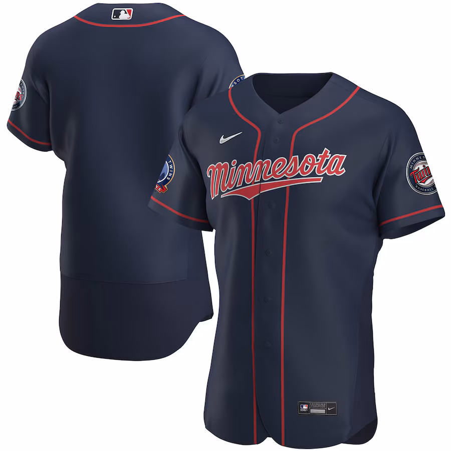 Men's Minnesota Twins Nike Navy 60th Season Alternate Authentic Team Jersey - Jersey
