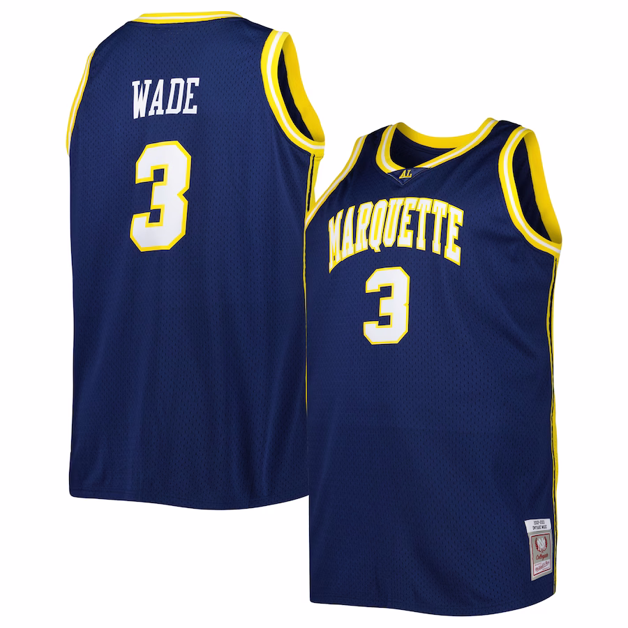 Dwyane Wade Marquette Golden Eagles 2002/03 Mitchell & Ness Big & Tall Swingman Jersey - Navy - Jersey