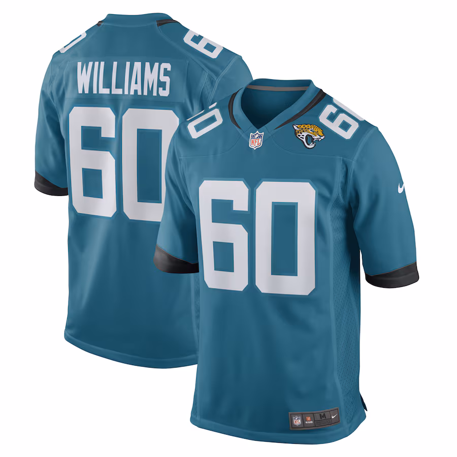 Men's Jacksonville Jaguars Darryl Williams Nike Teal Game Player Jersey - Jersey