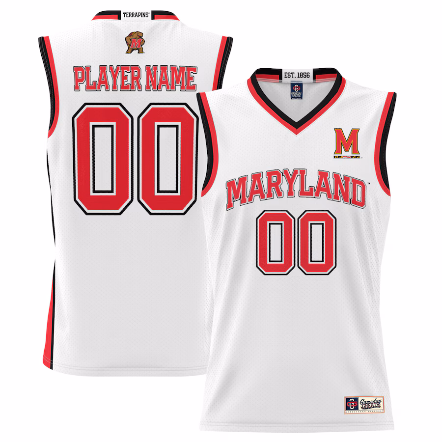 Maryland Terrapins GameDay Greats Men's NIL Pick-A-Player Lightweight Basketball Jersey - White - Jersey