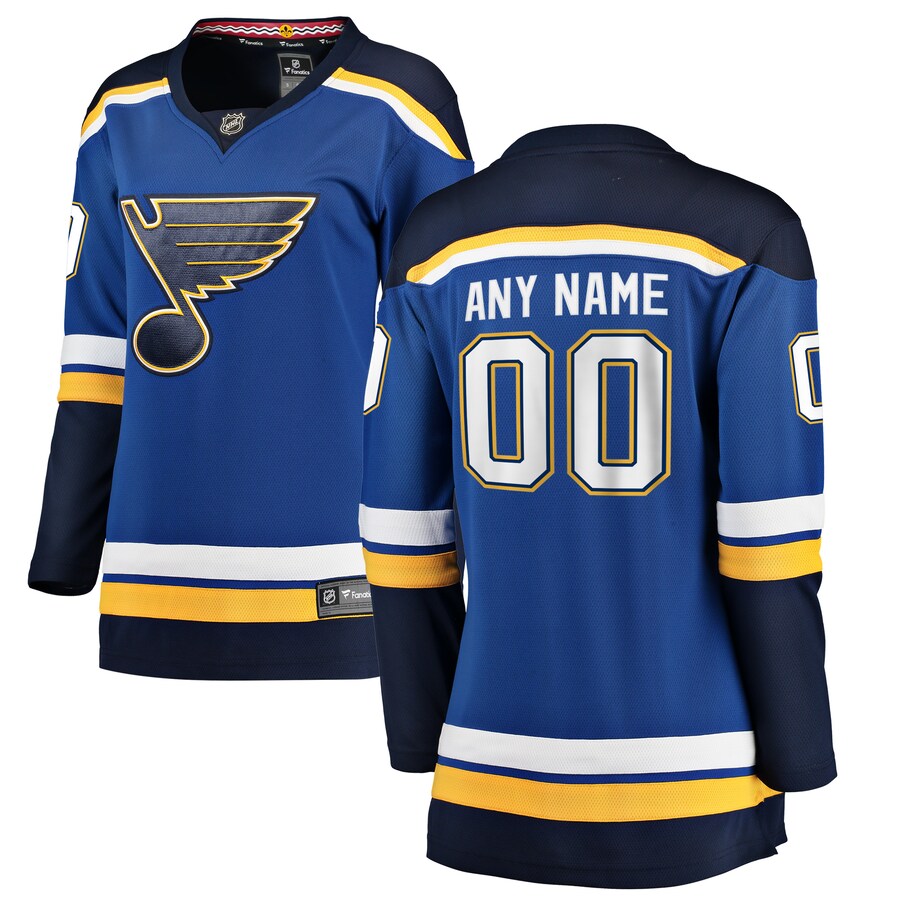Women's St. Louis Blues Fanatics Branded Blue Home Breakaway Custom Jersey - Jersey