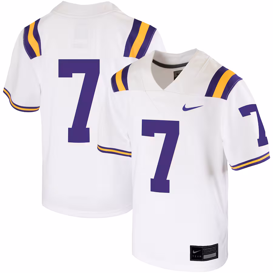 #7 LSU Tigers Nike Youth Untouchable Replica Game Jersey - White - Jersey
