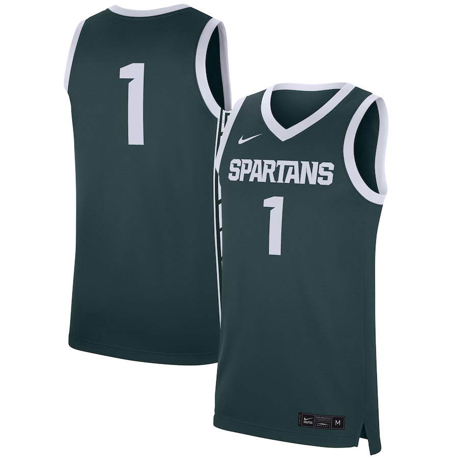 #1 Michigan State Spartans Nike Replica Jersey - Green - Jersey