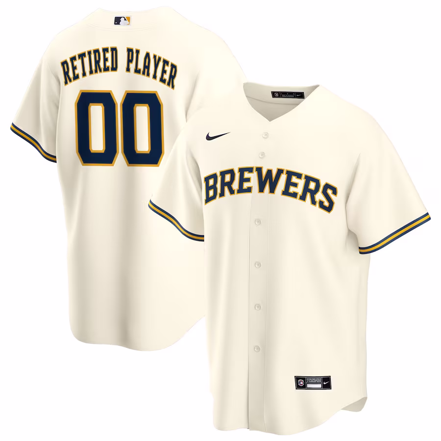 Men's Milwaukee Brewers Nike Cream Home Pick-A-Player Retired Roster Replica Jersey - Jersey