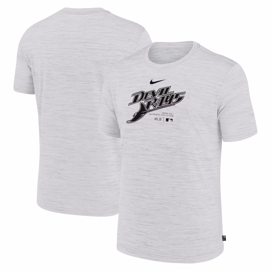 Men's Tampa Bay Rays Nike Ash Authentic Collection Velocity Performance Practice T-Shirt - Jersey