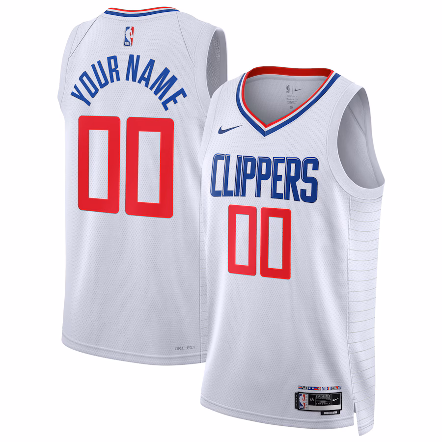 Unisex LA Clippers Nike White Swingman Custom Jersey - Association Edition - Jersey