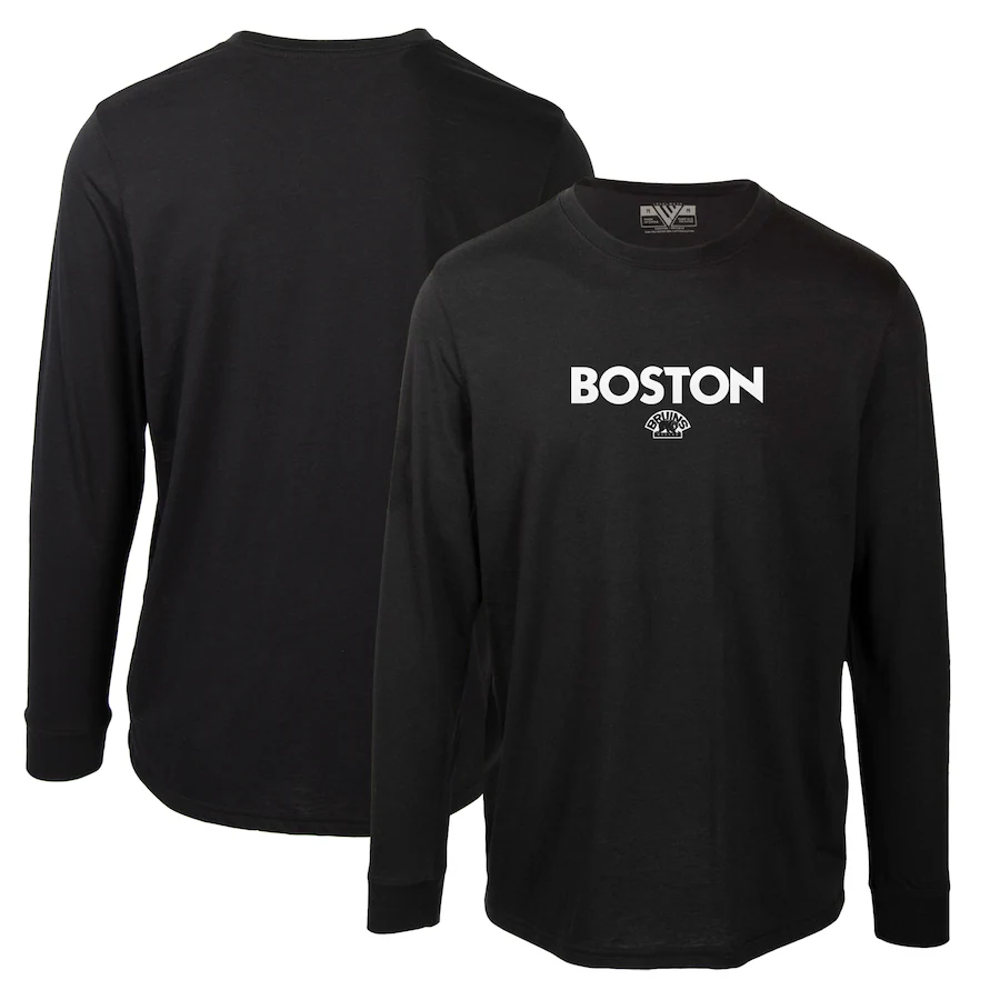 Men's Boston Bruins Levelwear Black Oscar City Capsule Long Sleeve T-Shirt - Jersey