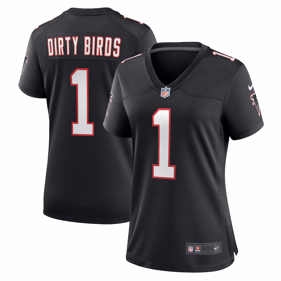 Women's Atlanta Falcons Dirty Birds Nike Black Throwback Game Jersey - Jersey