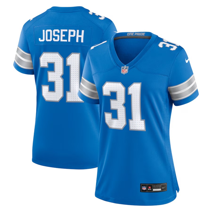 Women's Detroit Lions Kerby Joseph Nike  Blue Team Game Jersey - Jersey