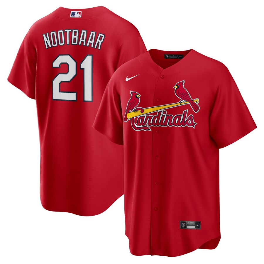 Men's St. Louis Cardinals Lars Nootbaar Nike Red Big & Tall Alternate Replica Player Jersey - Jersey