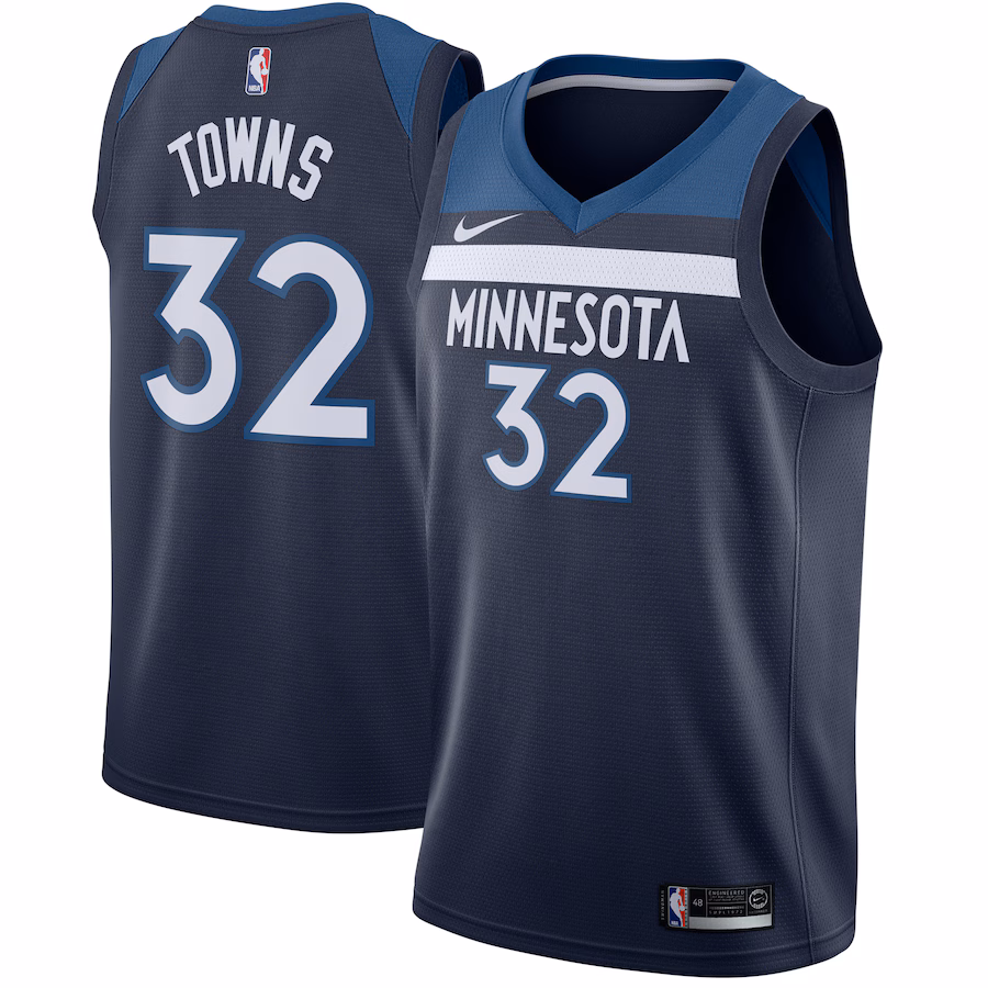 Men's Minnesota Timberwolves Karl-Anthony Towns Nike Navy Swingman Jersey - Icon Edition - Jersey